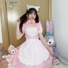 Weiches Lolita-Dienstmädchenkleid: Rosa Katze Cosplay Anime Kostüm