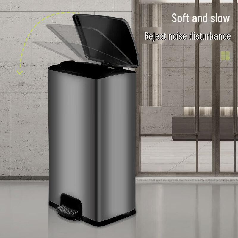 Shiyi 40L Stainless Steel Foot Pedal Trash Can