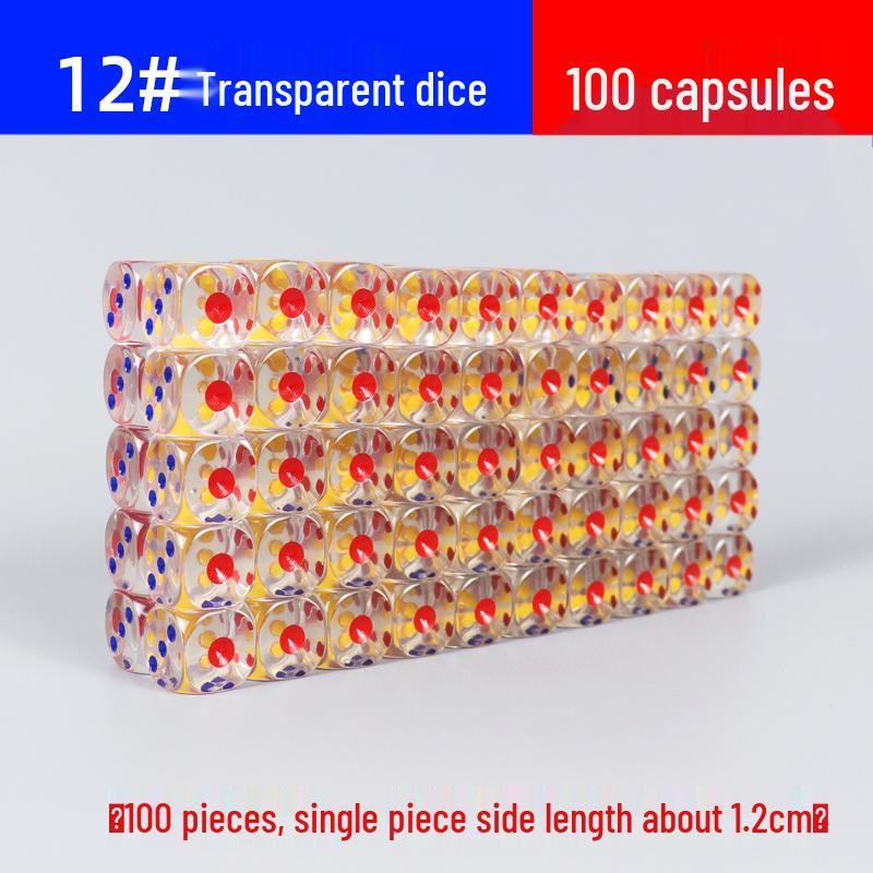 30mm Large Transparent Crystal Dice with Colored Pips for KTV, Bar, or Mahjong