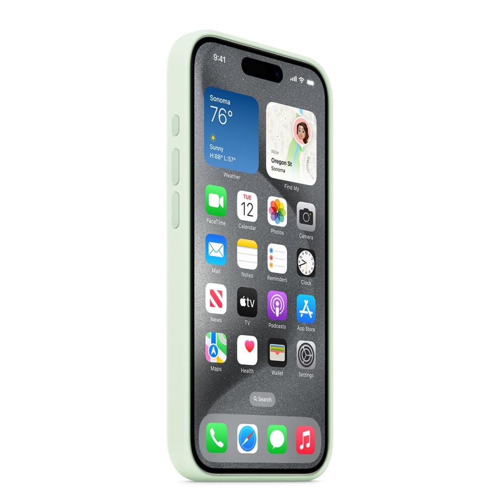 (Mięta Delikatna) Silikonowe Etui do iphone 15 Pro Max Silikonowe Etui z Magsafe Ochronne Tylne Pokrowiec na Telefon 6,7 Calowy - Sunshine