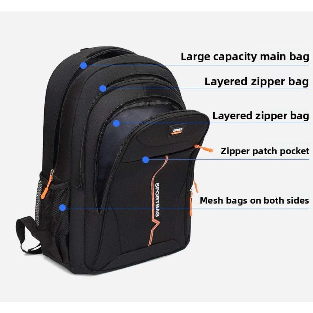 Unisex Casual Backpack - Durable Nylon Multi-Pocket Travel Bag , Ergonomic Shoulder Straps & Zipper Closure for Business Trips, Short-Distance Travel
