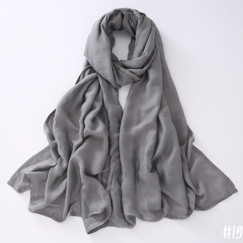 32Colors Modal Polyester Hijab Scarf Two Line Stitching Muslim Long Scarves Light Weight Soft Turban Shawl Solid Scarves