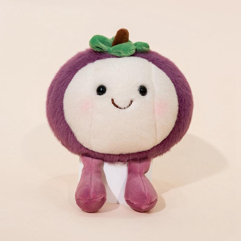 Simulation Fruits Plush Toy Durian Persimmon Peach Mangosteen Sweet Melon Dragon Fruit Soft Stuffed Pendant Doll Funny Gifts