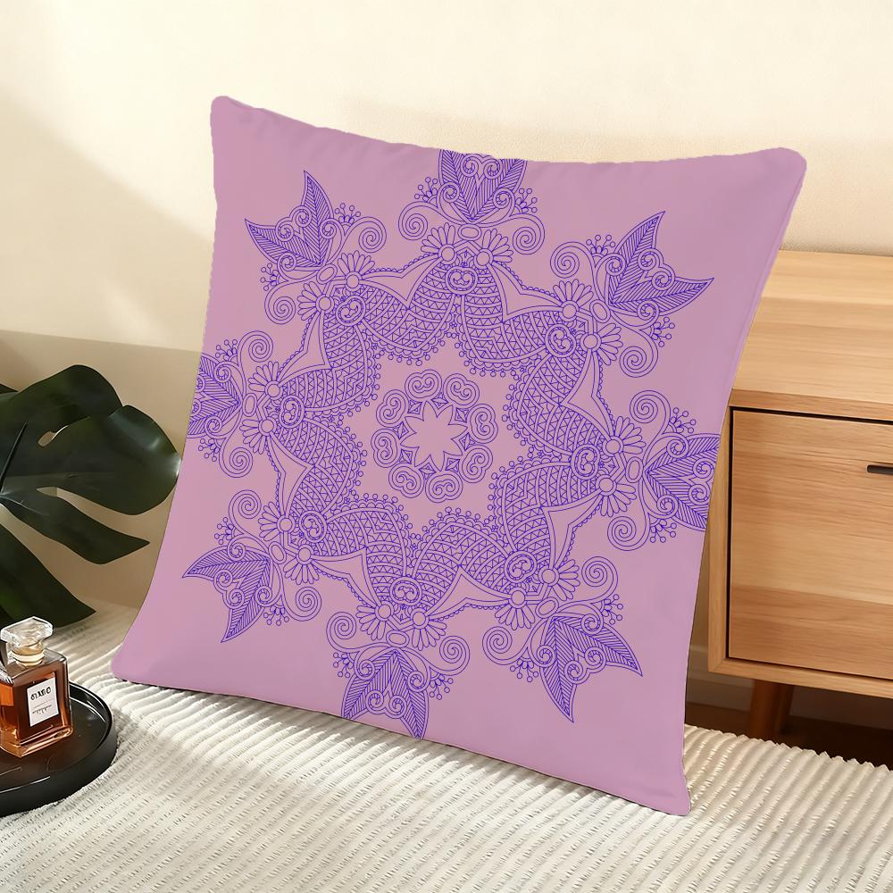 Mandala Bohemian Ethnic Cushion Cover Soft Short Plush Pillow Cover Smooth Cozy Texture Aesthetic Cushion Case Home Decor
