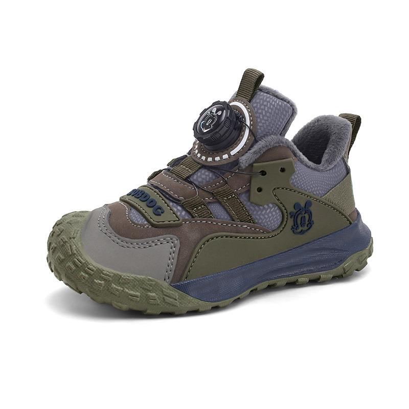 Bobdog Boys' Fleece-Lined Winter Sneakers - Warm, Two-Cotton, Non-Slip Shoes for Middle and Big Kids, 2025 Edition