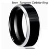 Anelli Neri Anello Classico in Acciaio Inossidabile Fedi Nuziali di Fidanzamento Per Uomo Donna Coppia Colore Nero Argento Gioielli di Moda 8/6mm