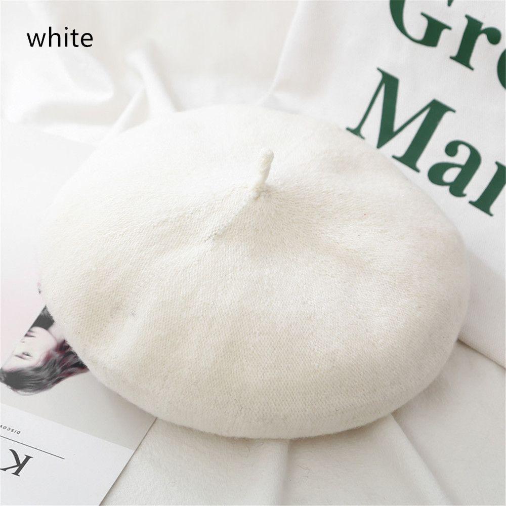 Wool Beret Hats Women Winter French Hat Girls Solid Color Fashion Autumn Winter Beret Hat For Women Flat Cap Hat Felt Berets