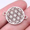 Breloques connecteur fleur de vie, pendentifs de Couple, couleur argent Antique, 26x20mm, 10 pièces