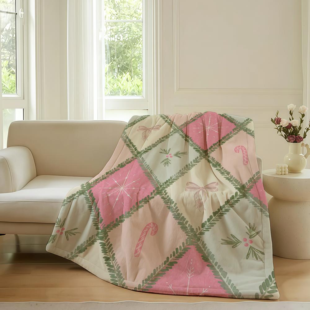 Fashion print Christmas Blanket For Sofa Office Bed Plane Travel Sleep Read Relax Camping Soft And Warm