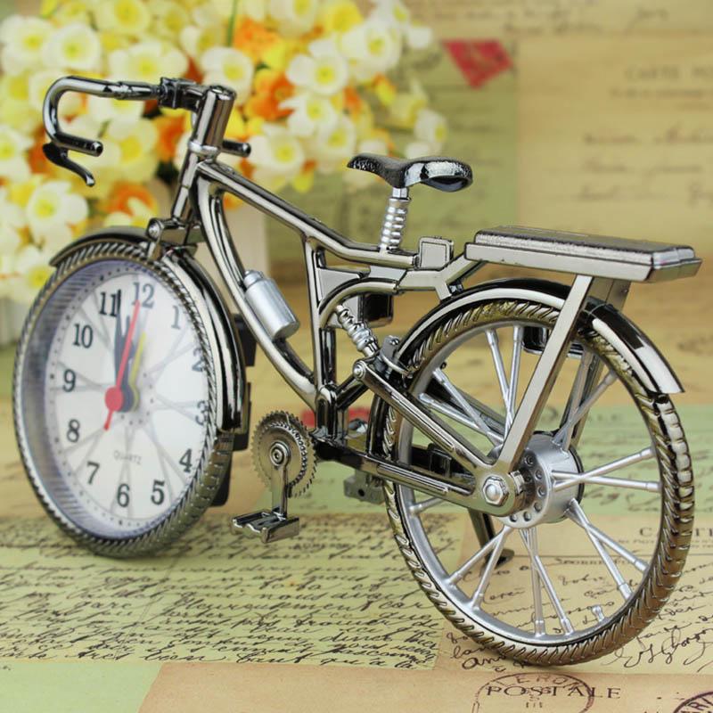 Vintage Bike Shape Alarm Clock Fun Bicycle Clock Ornaments for Home Decor