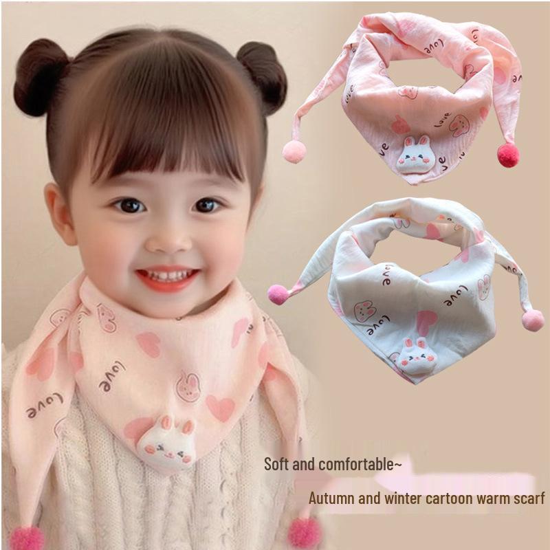 2025 Cute Children's Triangle Scarf - Warm & Versatile Neck Warmer for Autumn & Winter