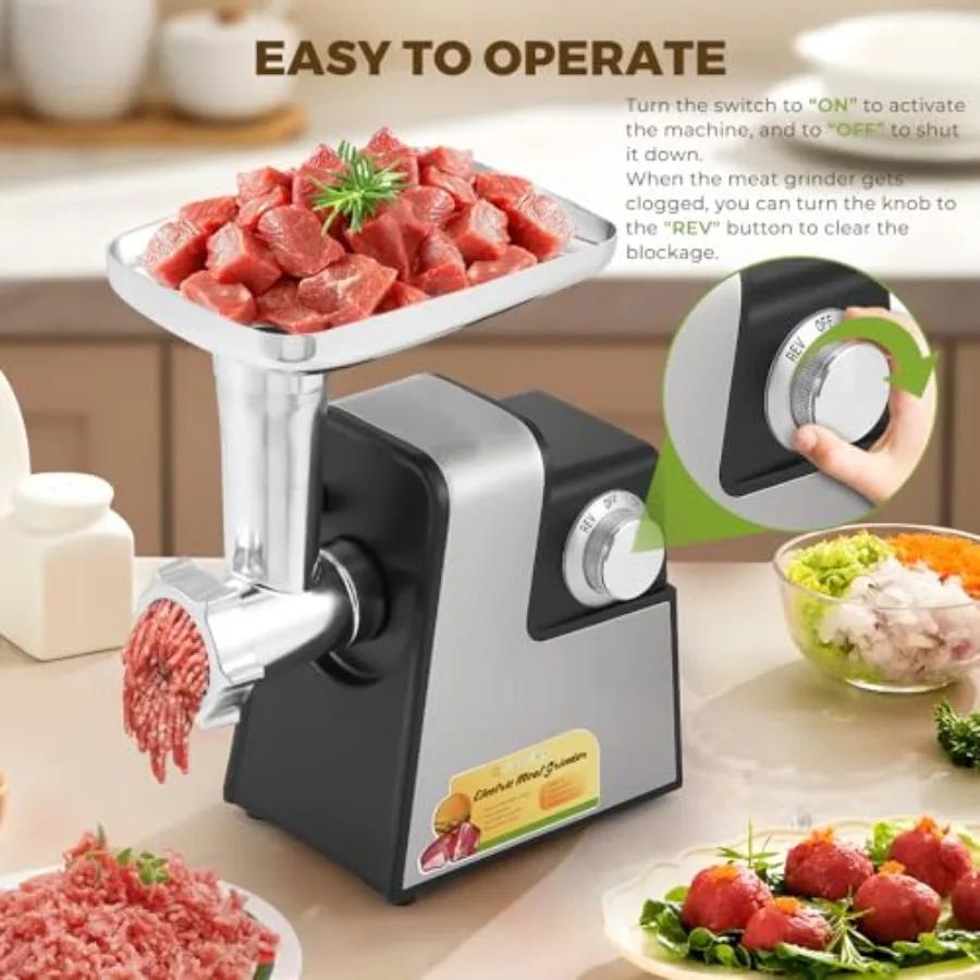 Household Stainless Steel Meat Grinder Vegetable Cutter Kitchen Machine Multifunctional Electric Slicer Shredder Sausage Filler