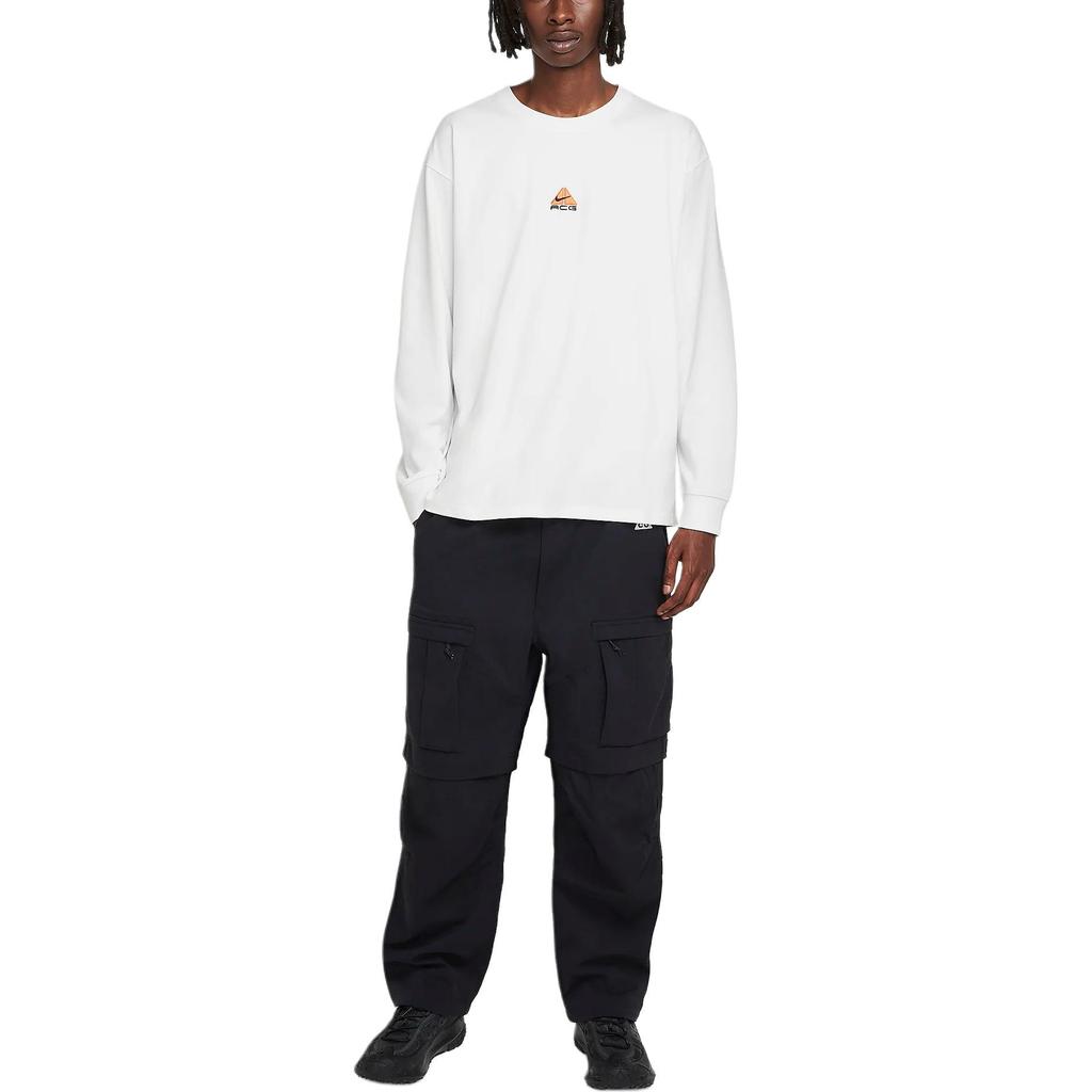 Nike ACG Lungs Logo Embroidered Comfortable Soft Loose Fit Crew Neck Long Sleeve T-Shirt Men Tops Peak-White DR7753-121