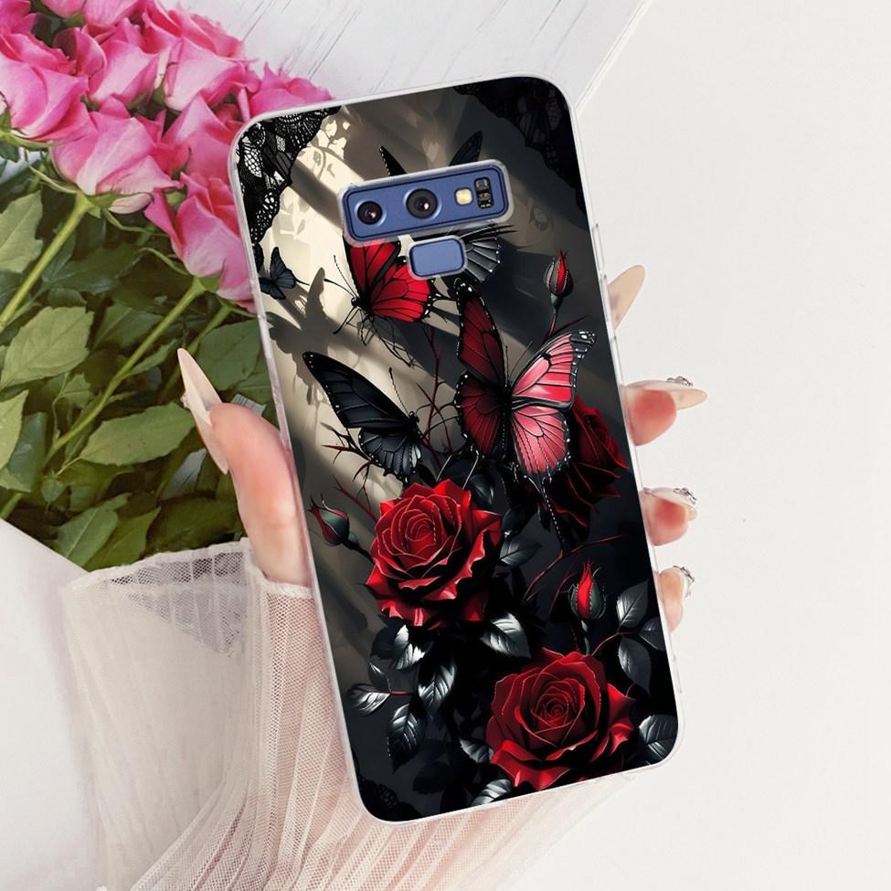 Transparent Cover For Samsung Note9 Case Cute Fashion Butterfly Funny Painted Casing For Samsung Galaxy Note9 SM-N960F SM-N9600
