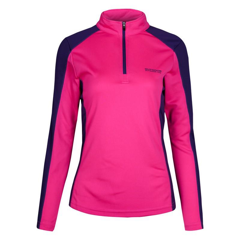 

Women s Quick-Dry Long-Sleeve Outdoor Shirt - Breathable, Sweat-Absorbent, Sun-Protection for Hiking & Mountaineering 4XL рожевий червоний колір