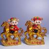 Chinese Style God of Fortune Sculpture Solar Powered Zodiac Horse God of Wealth Car Ornament Lovely Design Auto Shaking