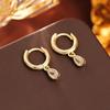 Minimalist Water Drop Zircon Earrings with Gold-Plated Copper