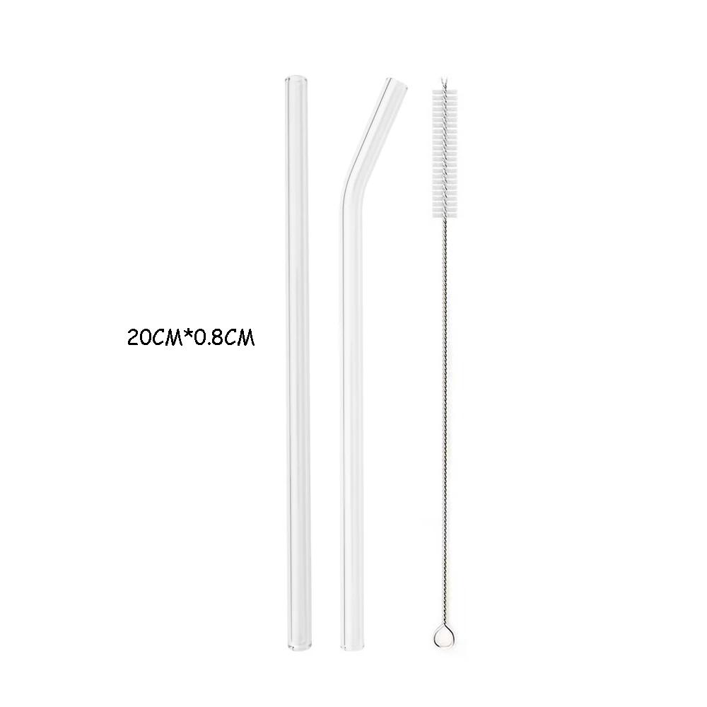 

High Borosilicate Glass Straws Straight Reusable Drinking Straw Boba Bubble Tea Milk Smoothies Fruit Cocktails Bar Accessories