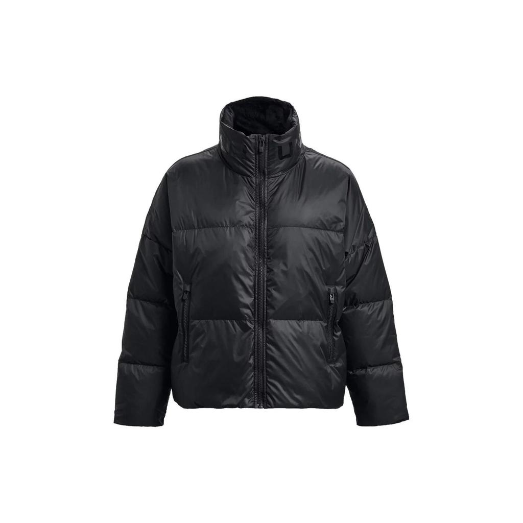 Under Armour ColdGear Infrared Relaxed Fit Hooded Down Jacket Women Outerwear Black 1378858-001