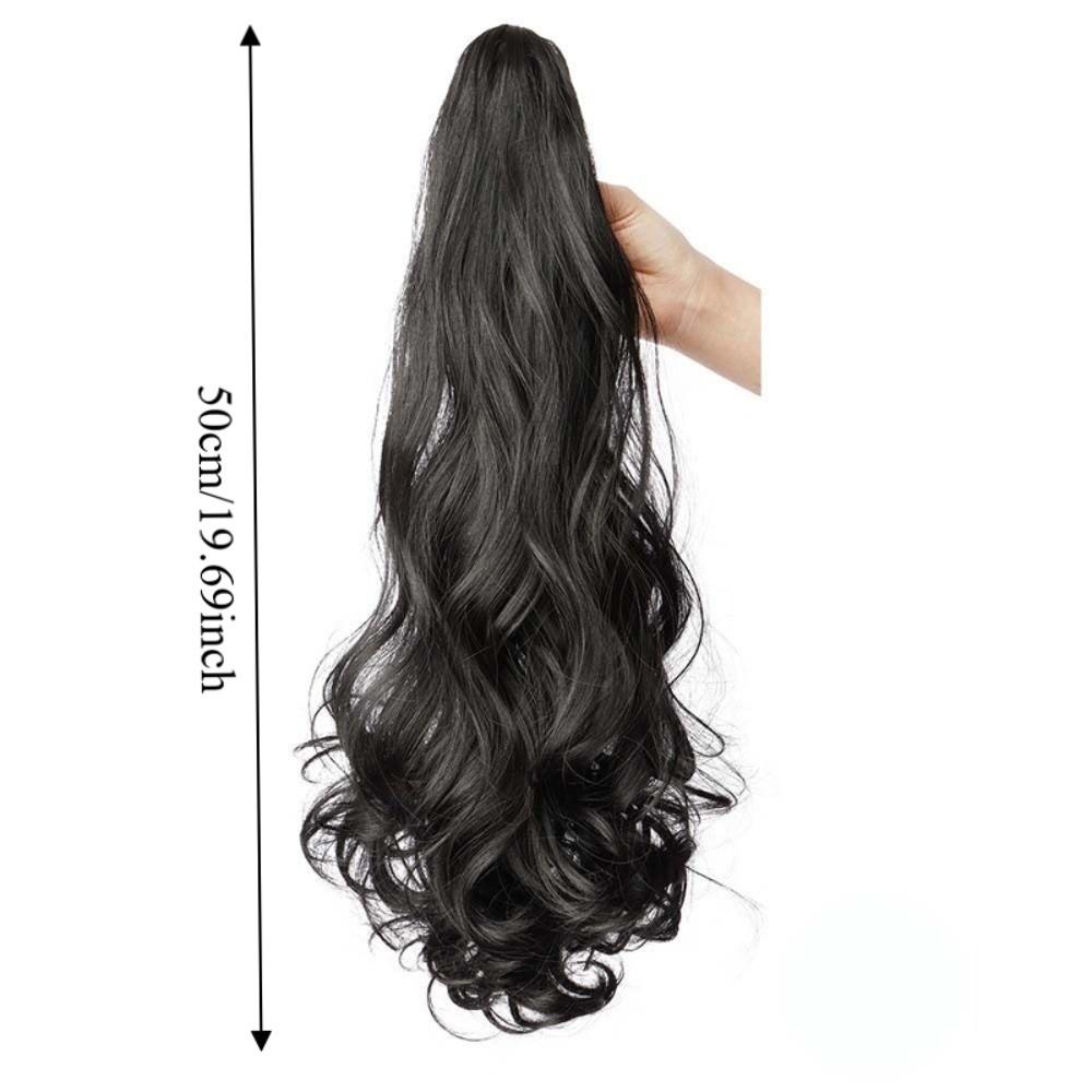 Corn Perm Long Wavy Curly Ponytail Ombre Pony Tail Hairpiece Claw Clip Ponytail Wig Daily