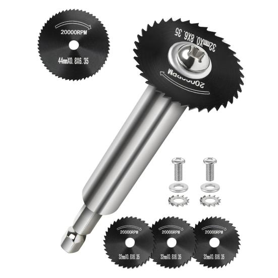 

Труборез с 5 сменными пильными полотнами, компактный дизайн, портативный ударный набор для резки труб из ПВХ с шестигранным хвостовиком 1/4 дюйма чёрный