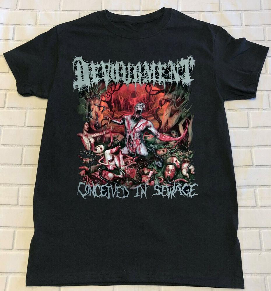 Devourment Conceived In Sewage Смертельный Металл Футболка Гранж Брутальная Футболка Группы Унисекс Футболка XXL