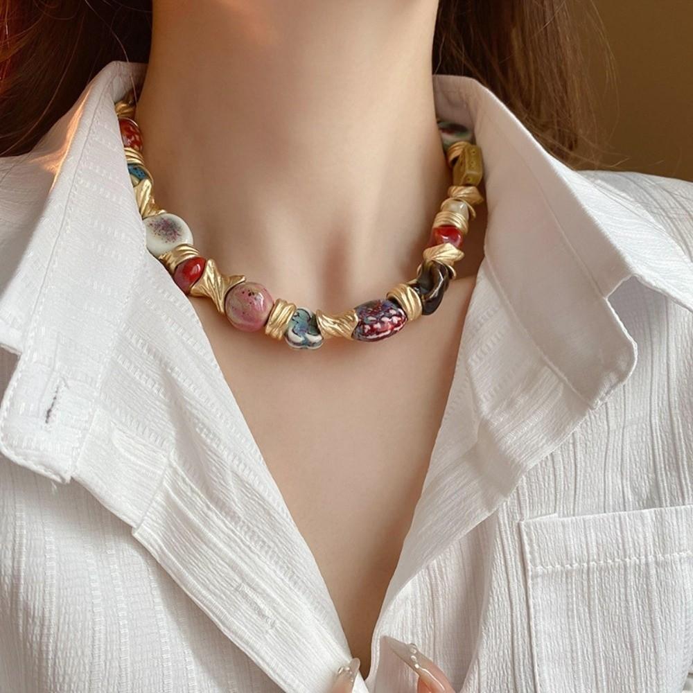 Jewelry Accessories Bohemian Collarbone Chain Geometric Irregular Flower Pendant Choker Vacation