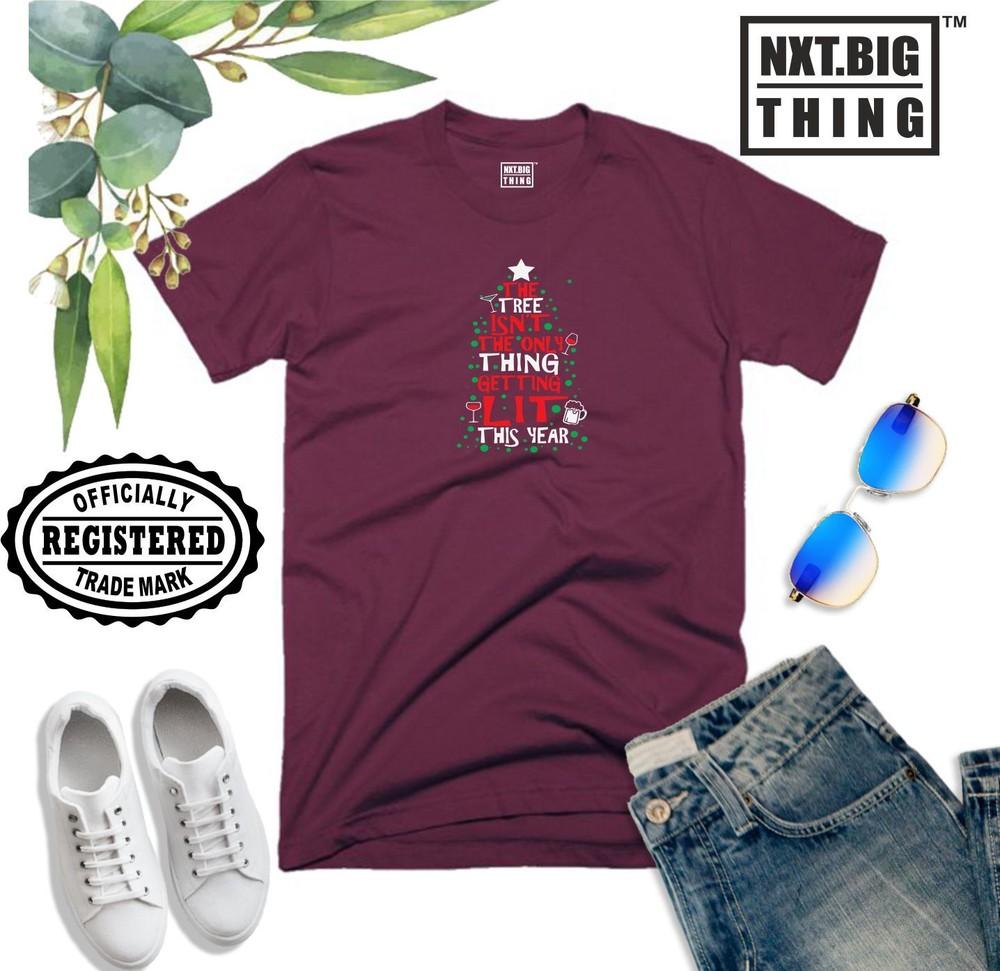 Christmas Tree T Shirt Christmas Lights Funny Quote Elf Santa Xmas Gift Unisex Top