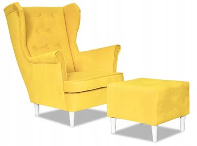 Diana Wing Chair with Footrest Scandinavian Family Meble Canary