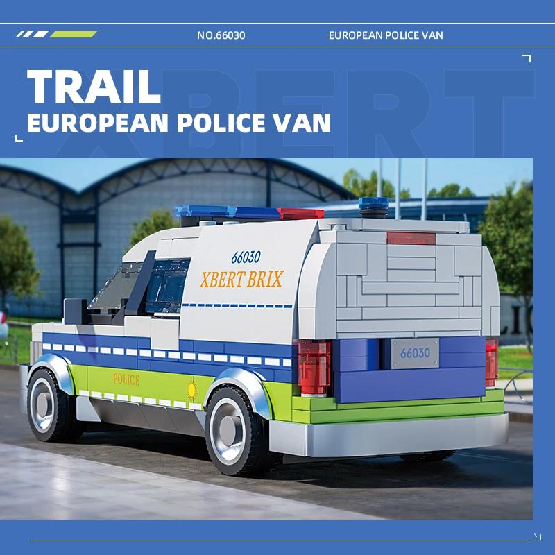 430PCS Europe Police Assault Vehicle Building Blocks City Police Patrol Car Model Bricks Educational Toys For Kids Holiday Gifts