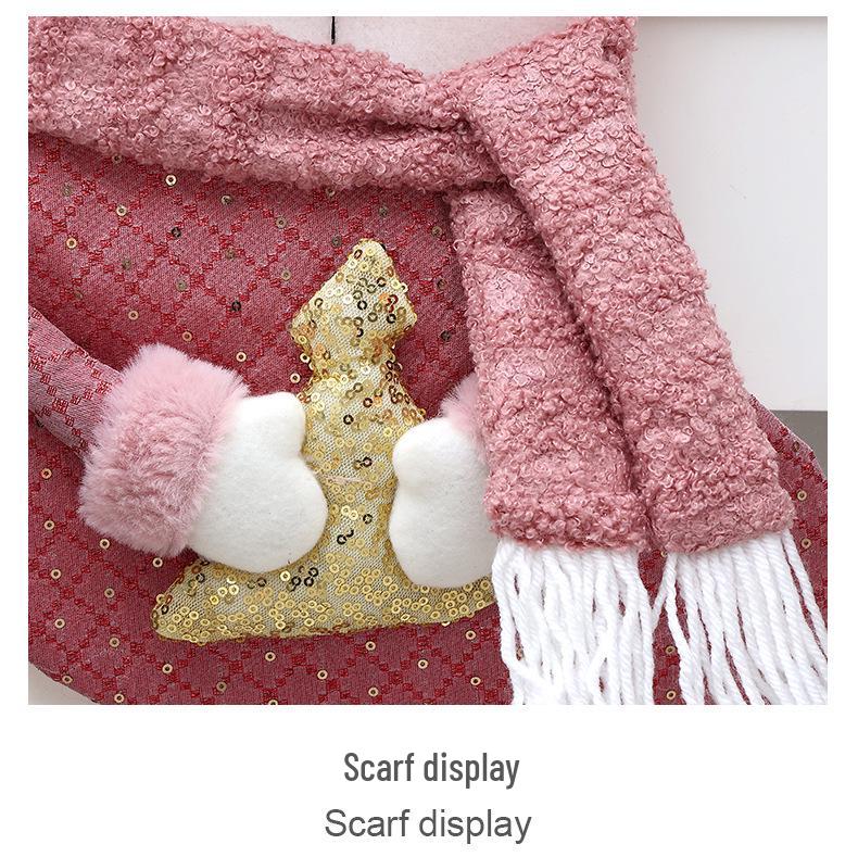 Cross-Border Christmas Decorations: Pink Plush Stocking and Children's Candy Gift Bag Pendant