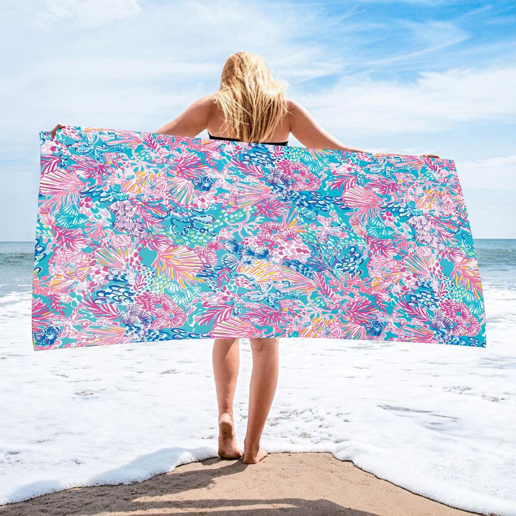 70x140 Microfiber Custom Printed Beach Towel - Absorbent & In Stock