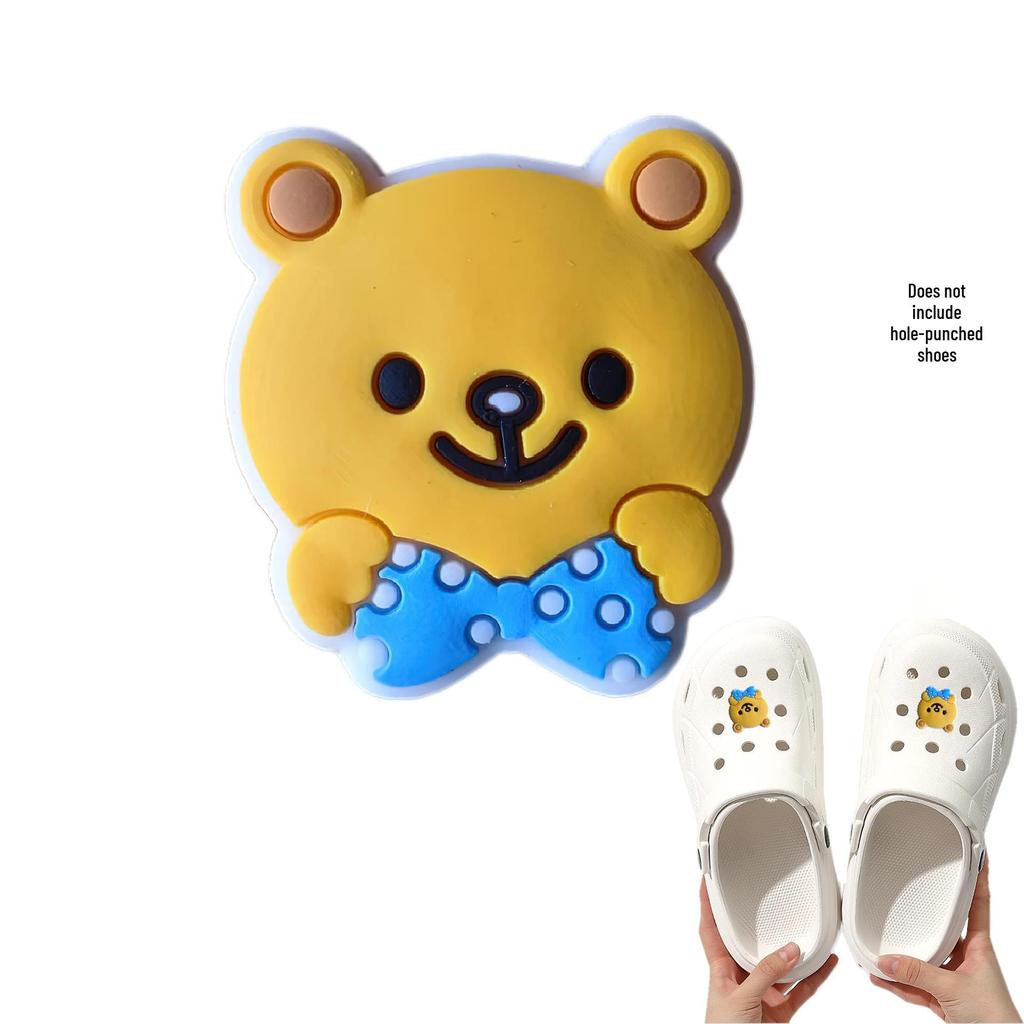 Blue Cartoon PVC Shoe Buckle: Cute Detachable Ornament for Hole Shoes