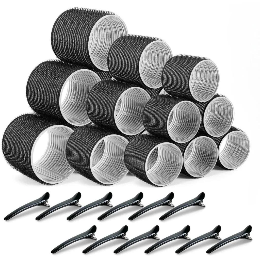 30PCS Heatless Hair Curlers Rollers with Clips Self Grip Hair Roller Set Women Hairdressing Curler Curl Salon Hair Styling Tools