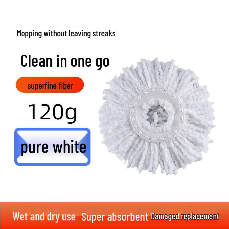 Universal Thickened Rotating Mop Head Replacement - Cotton, Lengthened, Durable