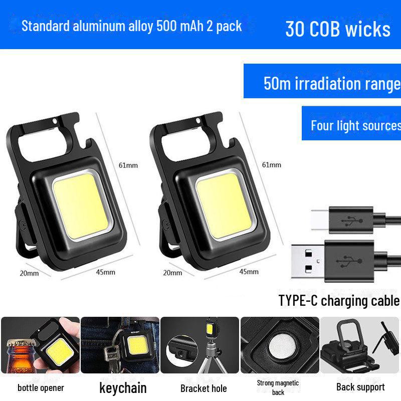 Portable Magnetic Mini Keychain Flashlight: Multifunctional Outdoor Emergency Light