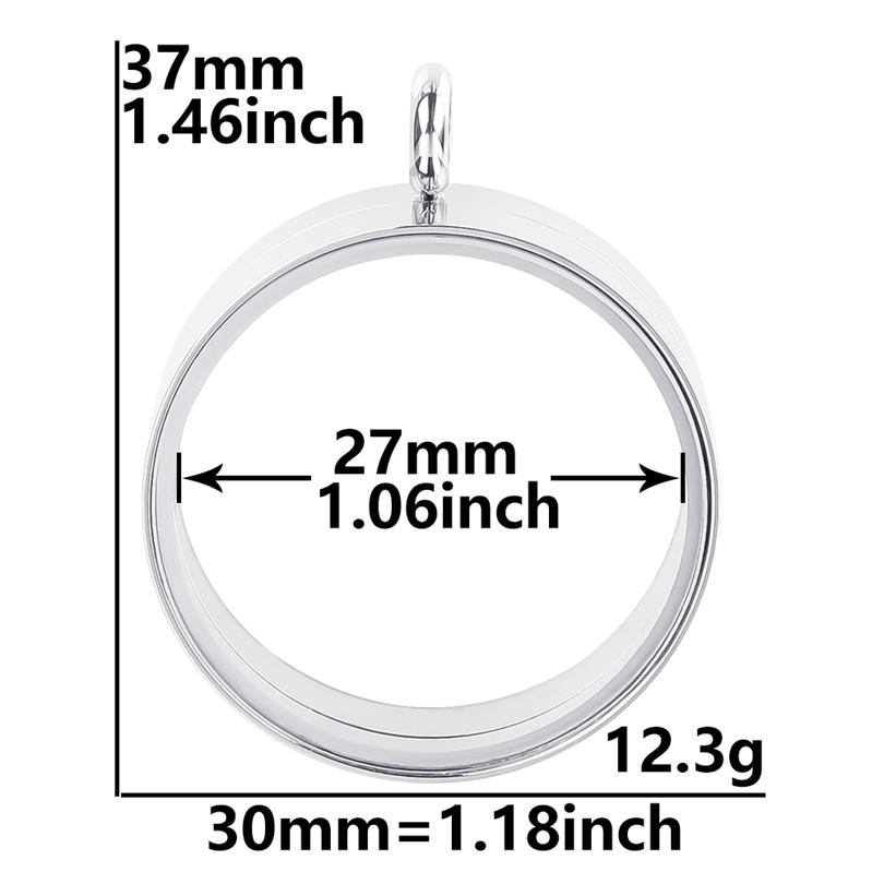 25/30mm Twist Locket Pendants For Jewelry Making Necklace Glass Floating Charm Lockets DIY Stainless Steel Pendant Accessories
