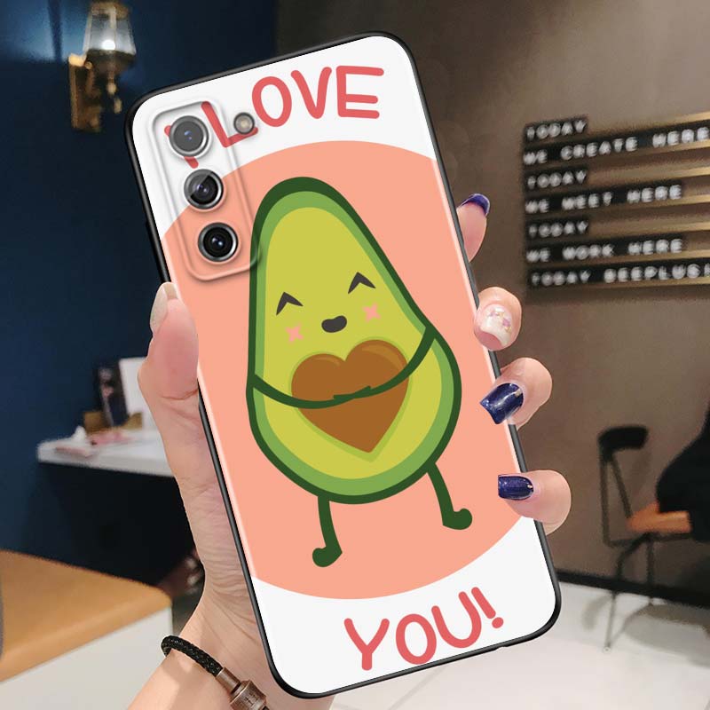 

Милый авокадо для Samsung Galaxy S21 Ultra Plus Note 20 10 9 8 S10 S9 S8 S7 S6 Edge Plus черный мягкий чехол для телефона Samsung S6