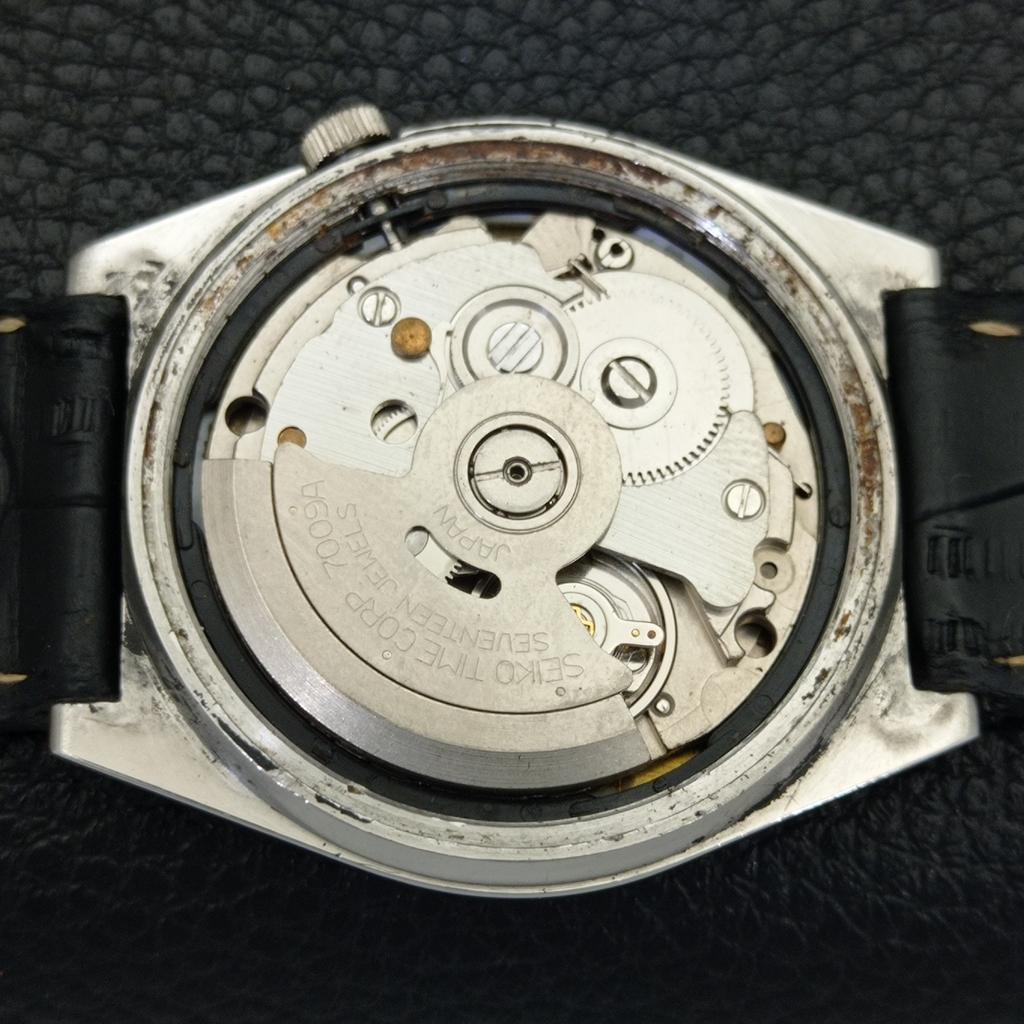 Seiko 5 AUTOMATIC 7009A JAPAN MENS VINTAGE GREY COLOR DIAL WATCH A701567-5 R206b-a701567