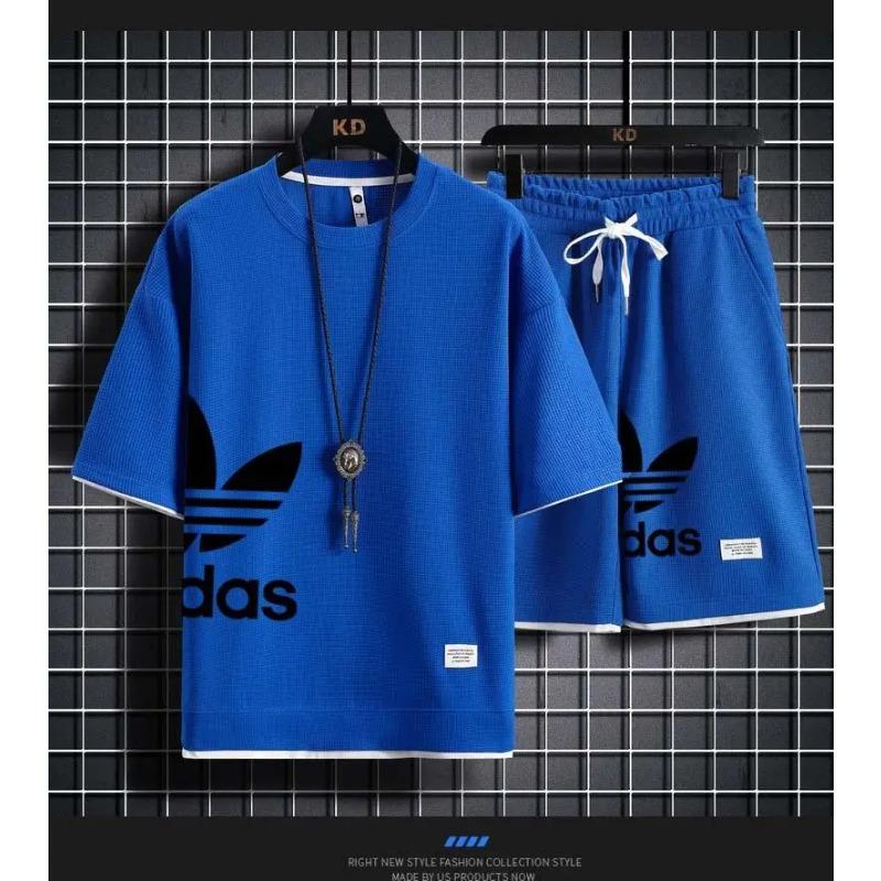 Nuovissimo Abbigliamento Sportivo Estivo Comodo da Uomo, Set Due Pezzi T-shirt a Maniche Corte e Pantaloncini Casual da Pallacanestro 2025