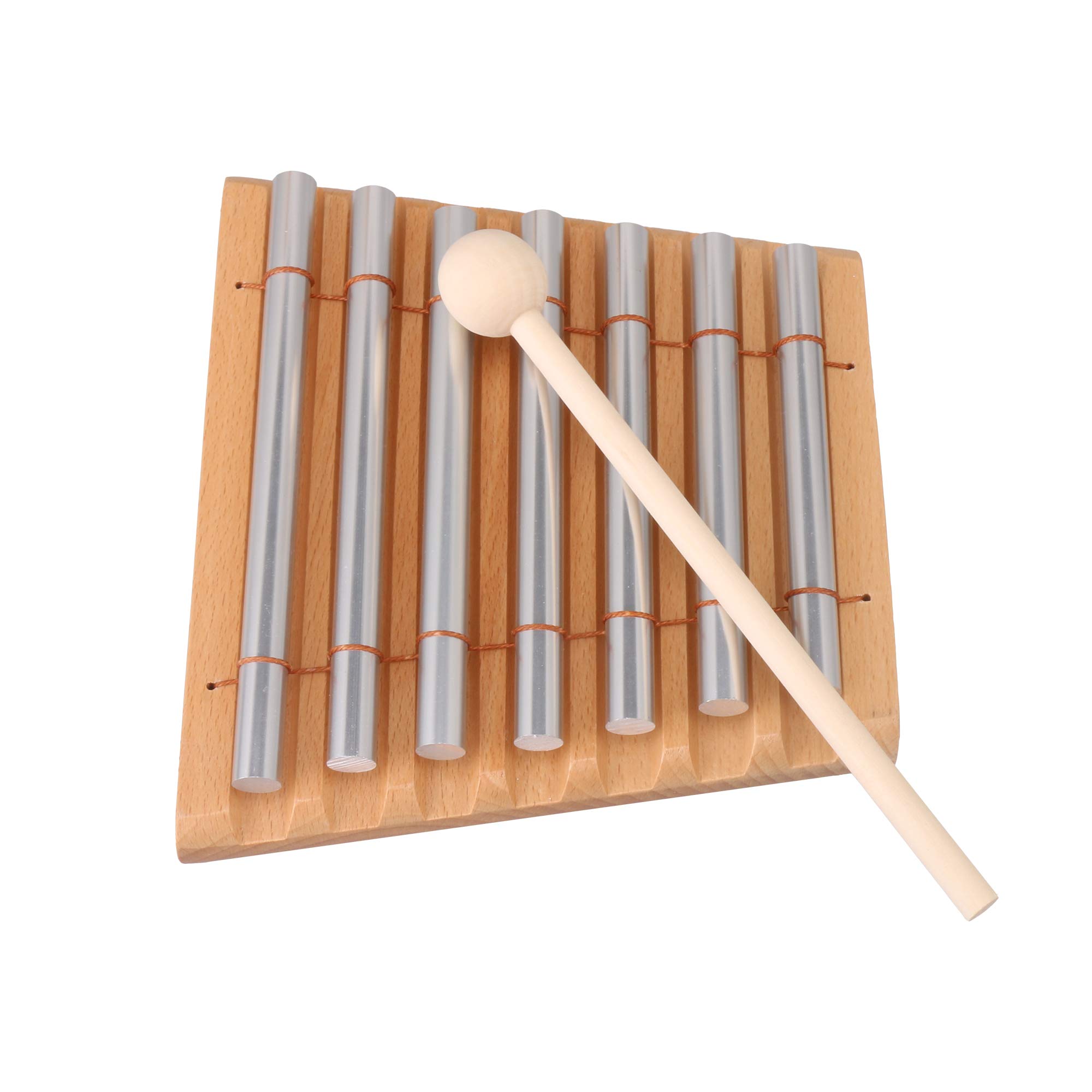

Yibuy 7-Tone Wooden Percussion Chime, Energy Chime with Gentle Tone, Wooden Mallet and 7 Solid Aluminum Tubes, Educational Musical, Meditation Music