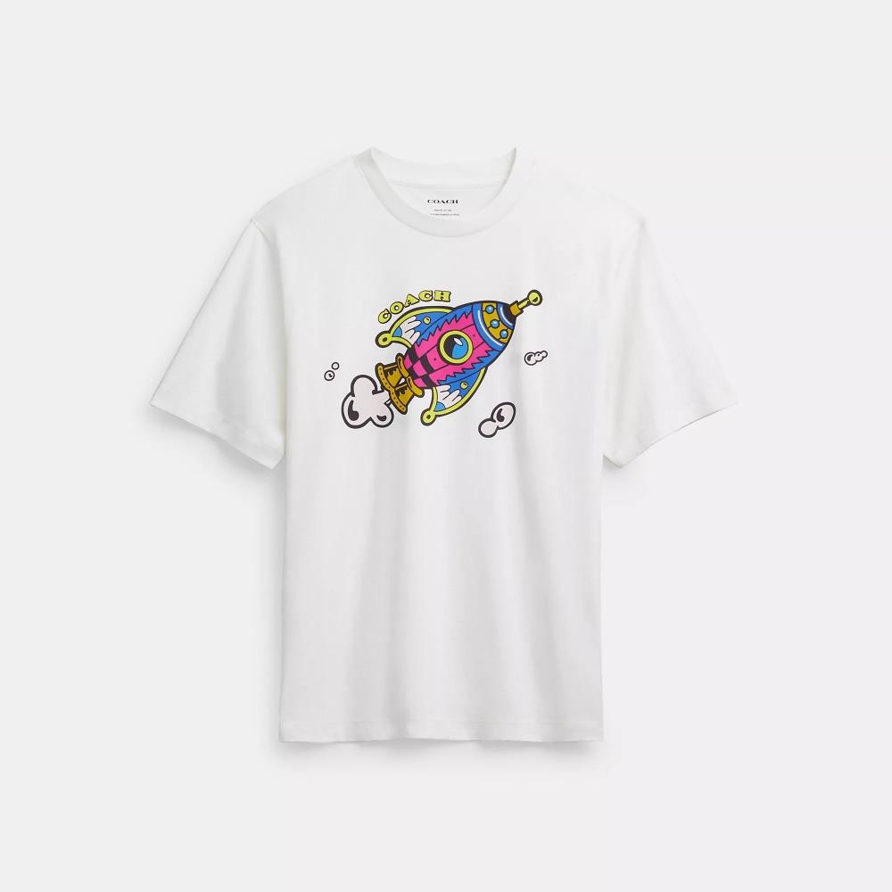 

Coach Cosmic Coach T shirT In Organic coTTon vInTage Ivory XXLarge