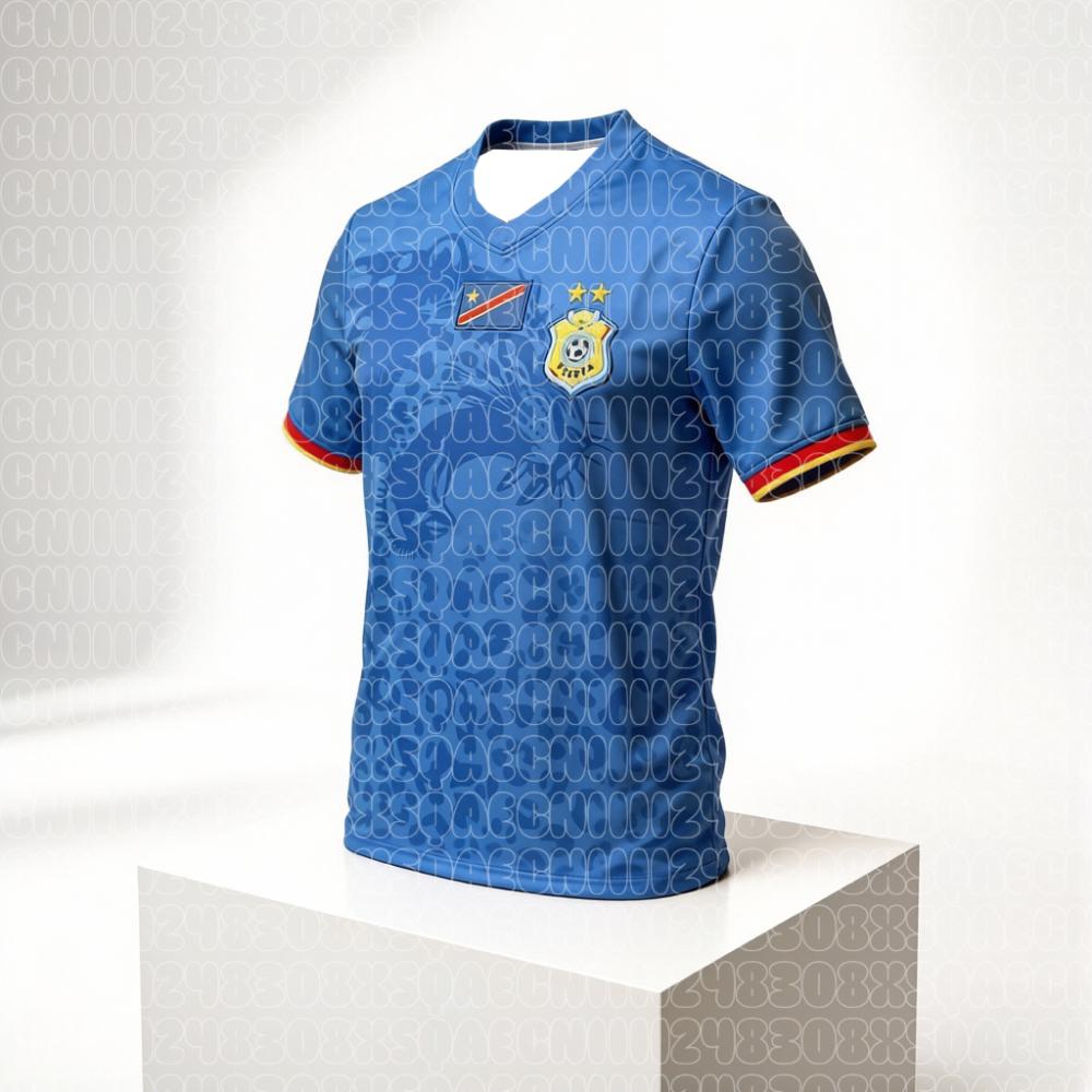 2026 Nationalmannschaft Kongo Auswärtsrikot, Kurzarm, Thailändische Version Sport Fußballtrikot S blue