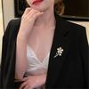 Delicate Pearls Embedded Floral Brooch Rustproof Alloy Accessory Clothing Accessories For Office Party Dress Enhancement