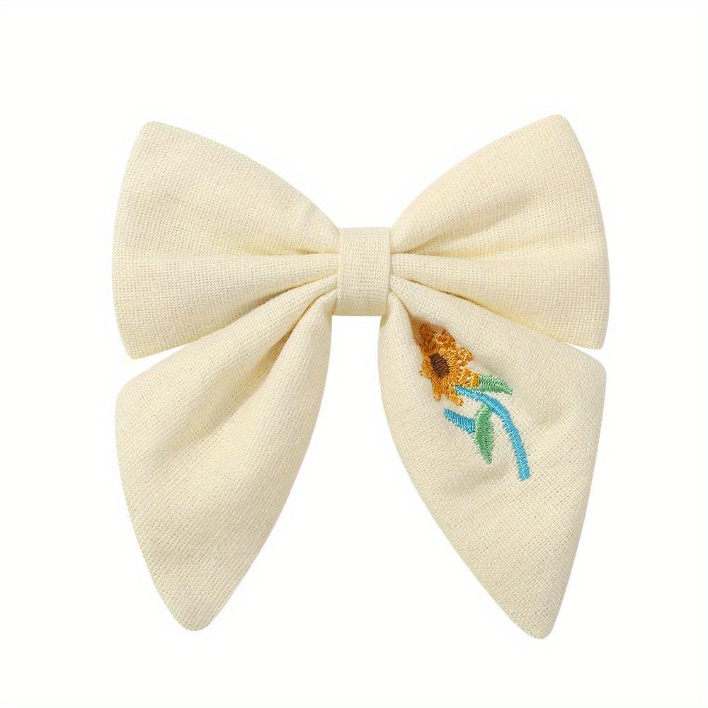 Embroidery Bows Hair Clips Solid Hairpins for Handmade Ribbon Barrettes Butterfly Hair Pin Headwear