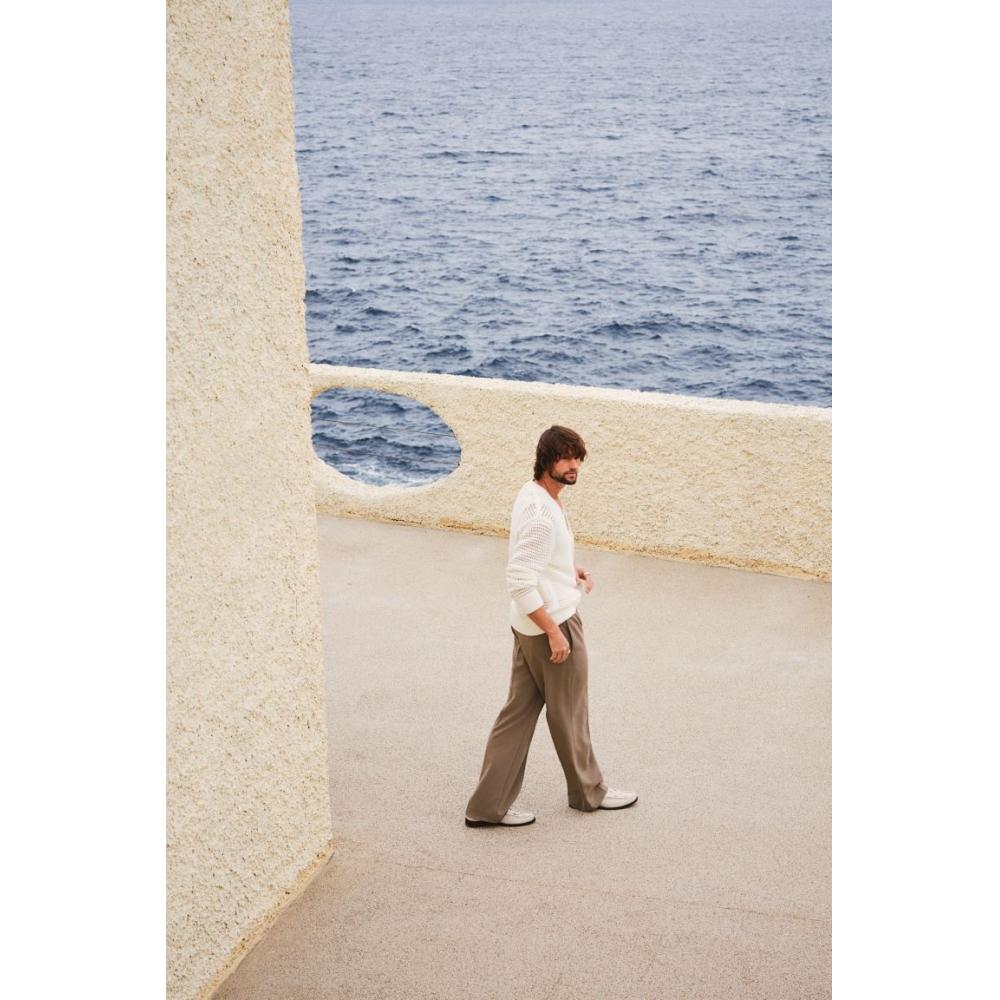 H M Pants Regular Fit Dark Beige