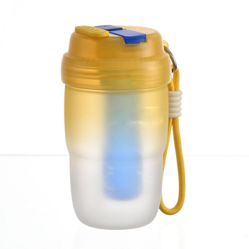 

Dual Drinking Mouth Straw Water Cup, Large Capacity Portable Cute Water Bottle with Lanyard, Minimalist High-value Travel Tea Cup for Girls Students 580ML