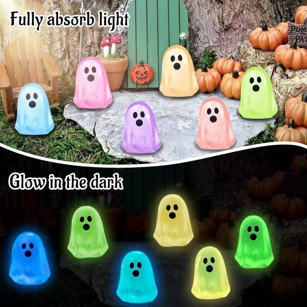12 PCS/SET Resin Glow In The Dark Ghosts Creative Ghost Ornaments Party Decoration
