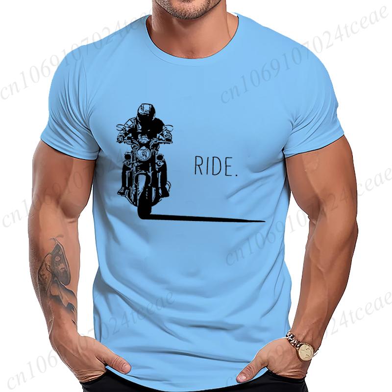 Men's Casual Motorcycle Graphic T-Shirts Man Street Summer Harajuku Tshirt Motorbike Racer Vintage Retro Bike T-Shirts Top Gift