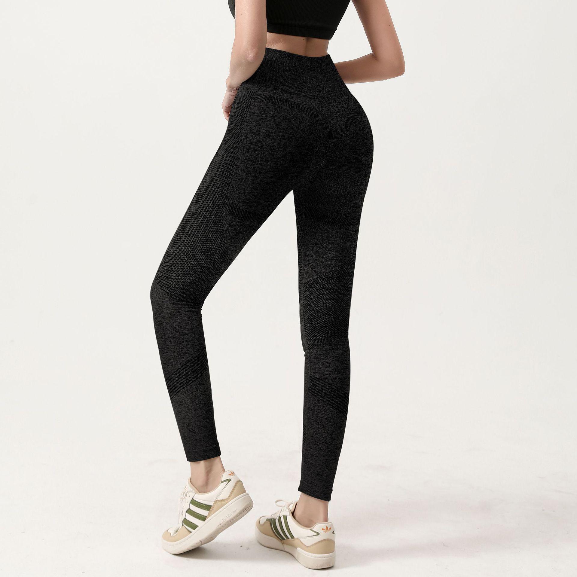 

Women s High-Waist Seamless Yoga & Running Pants - Professional Training & Fitness Wear S чёрный